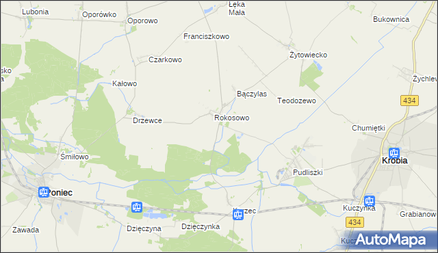 mapa Rokosowo Osada, Rokosowo Osada na mapie Targeo