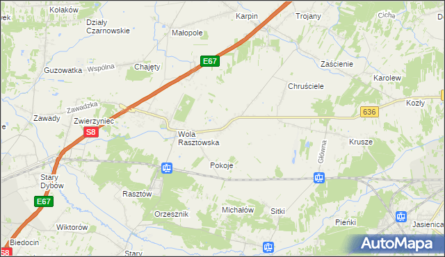 mapa Roszczep, Roszczep na mapie Targeo