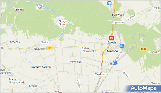 mapa Rudka Kozłowiecka, Rudka Kozłowiecka na mapie Targeo
