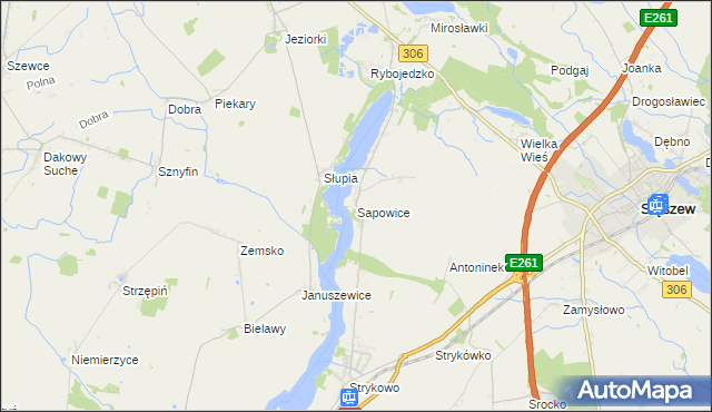 mapa Sapowice, Sapowice na mapie Targeo