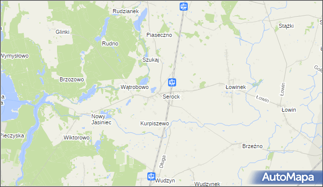 mapa Serock gmina Pruszcz, Serock gmina Pruszcz na mapie Targeo