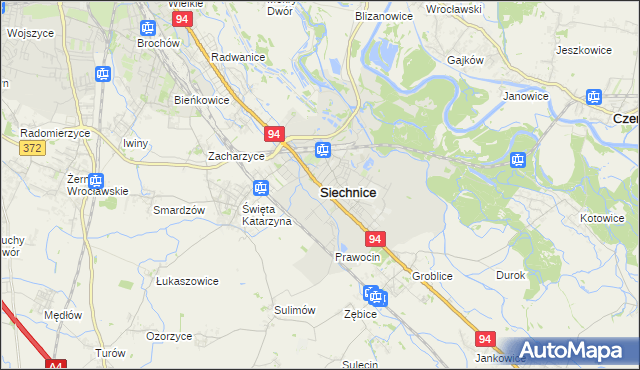 mapa Siechnice, Siechnice na mapie Targeo