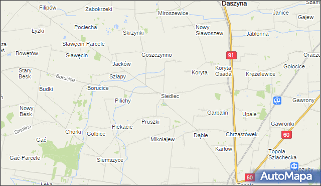 mapa Siedlec gmina Łęczyca, Siedlec gmina Łęczyca na mapie Targeo