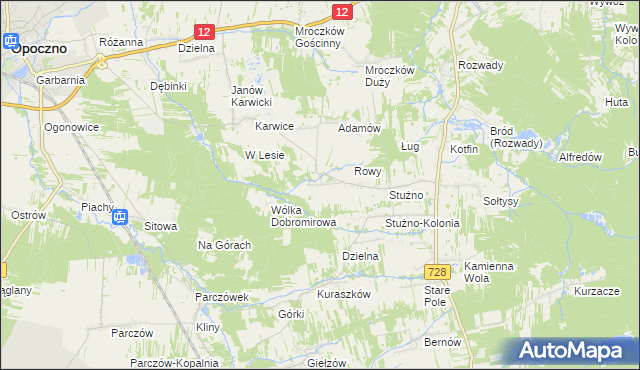 mapa Sielec gmina Opoczno, Sielec gmina Opoczno na mapie Targeo