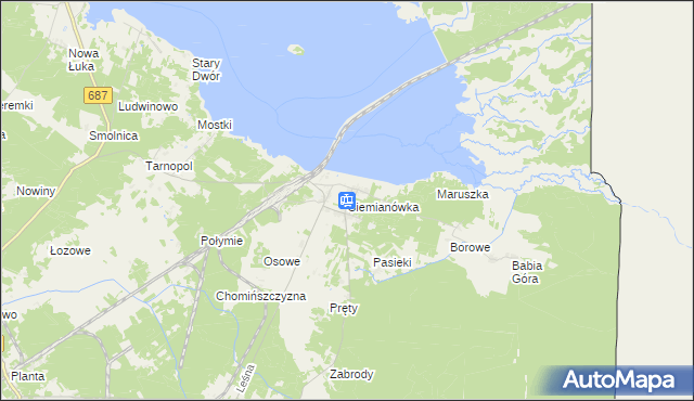 mapa Siemianówka, Siemianówka na mapie Targeo