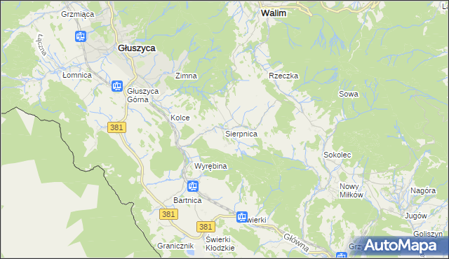 mapa Sierpnica, Sierpnica na mapie Targeo