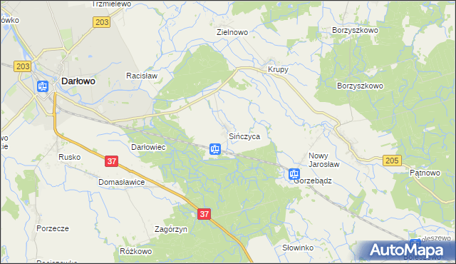 mapa Sińczyca, Sińczyca na mapie Targeo