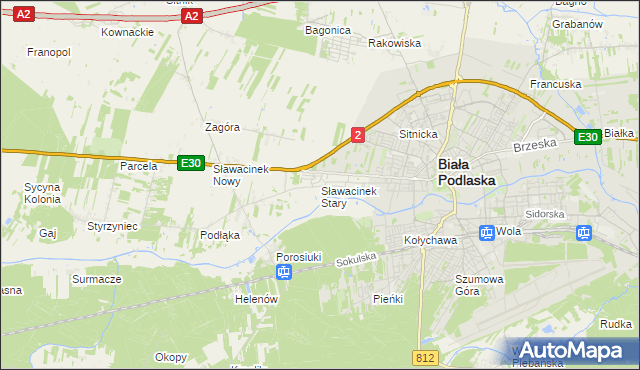 mapa Sławacinek Stary, Sławacinek Stary na mapie Targeo