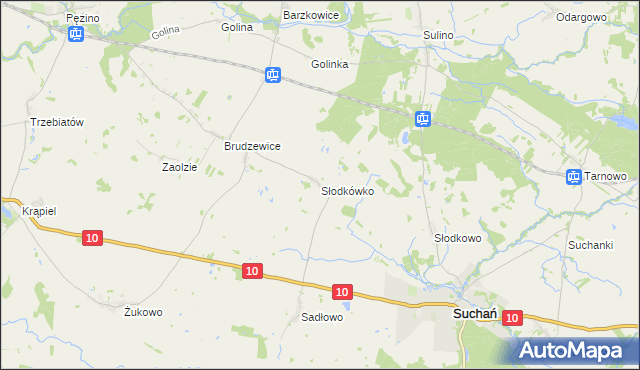 mapa Słodkówko, Słodkówko na mapie Targeo
