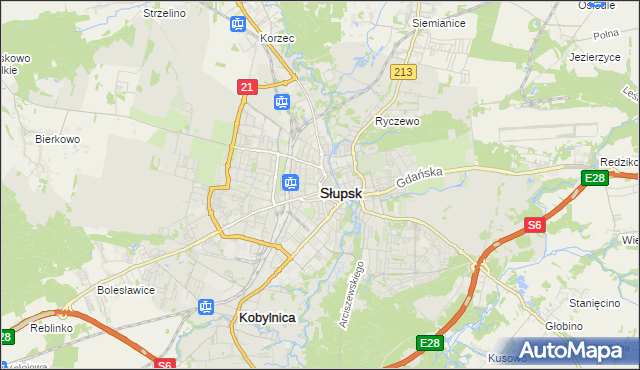 mapa Słupska, Słupsk na mapie Targeo
