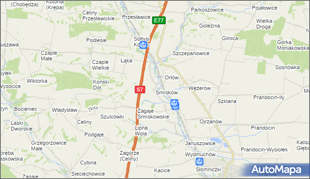 mapa Smroków, Smroków na mapie Targeo