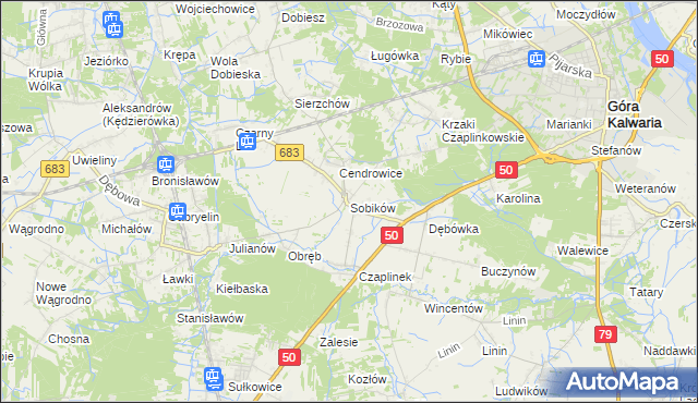 mapa Sobików, Sobików na mapie Targeo