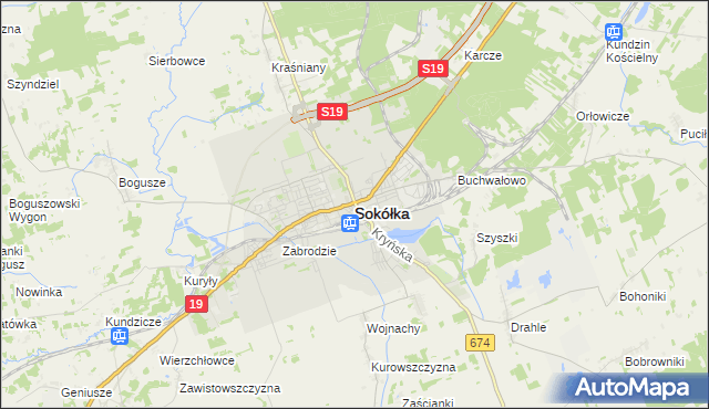 mapa Sokółka, Sokółka na mapie Targeo