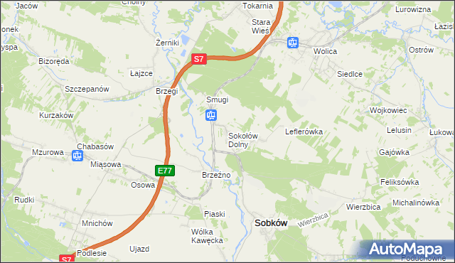 mapa Sokołów Dolny, Sokołów Dolny na mapie Targeo