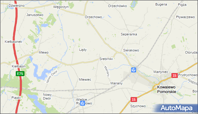 mapa Srebrniki, Srebrniki na mapie Targeo