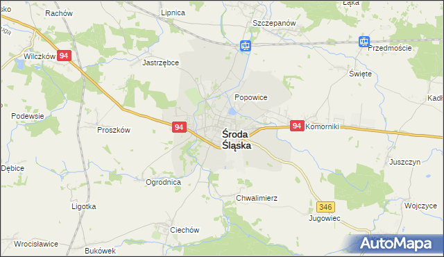 mapa Środa Śląska, Środa Śląska na mapie Targeo
