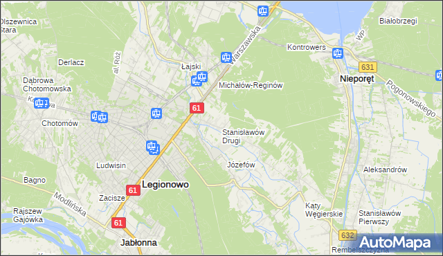 mapa Stanisławów Drugi gmina Nieporęt, Stanisławów Drugi gmina Nieporęt na mapie Targeo