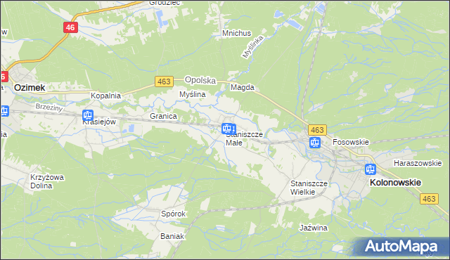 mapa Staniszcze Małe, Staniszcze Małe na mapie Targeo