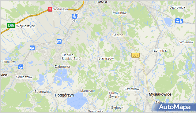 mapa Staniszów, Staniszów na mapie Targeo