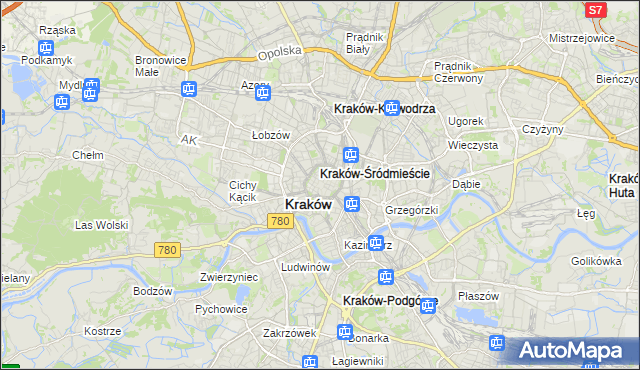 mapa Stare Miasto gmina Kraków, Stare Miasto gmina Kraków na mapie Targeo
