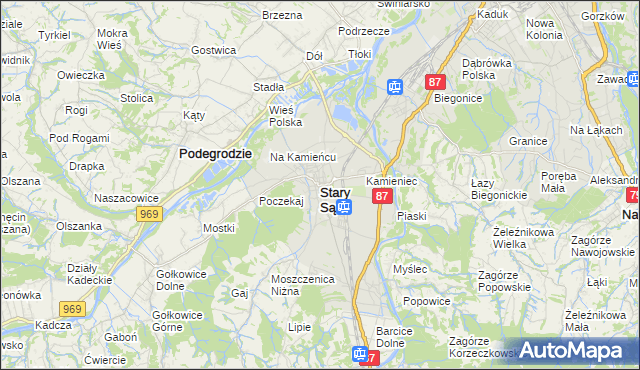 mapa Stary Sącz, Stary Sącz na mapie Targeo