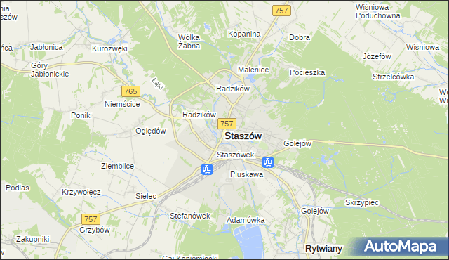 mapa Staszów, Staszów na mapie Targeo