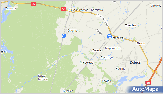 mapa Stronno gmina Koronowo, Stronno gmina Koronowo na mapie Targeo