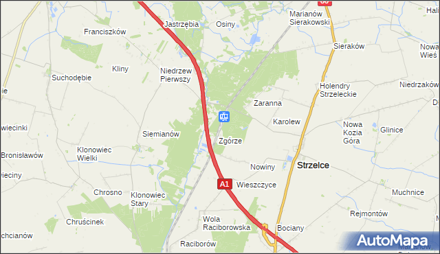 mapa Strzelce Kujawskie, Strzelce Kujawskie na mapie Targeo