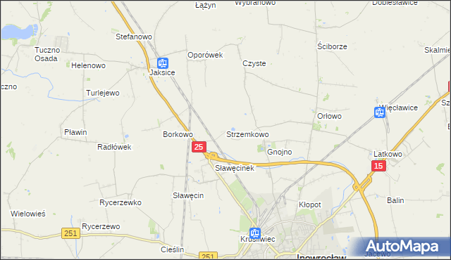 mapa Strzemkowo, Strzemkowo na mapie Targeo