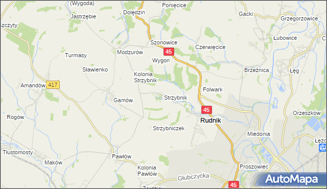 mapa Strzybnik, Strzybnik na mapie Targeo