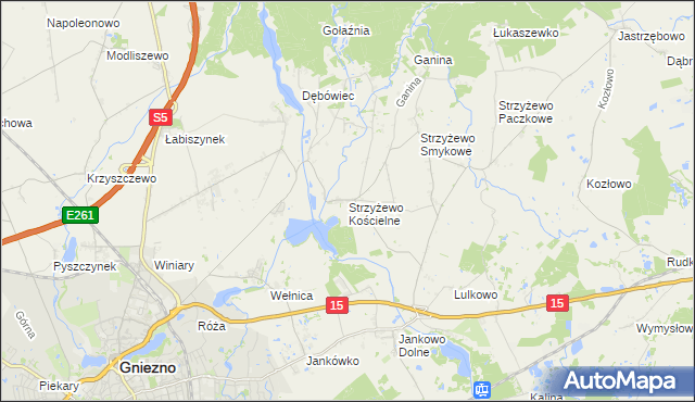 mapa Strzyżewo Kościelne, Strzyżewo Kościelne na mapie Targeo