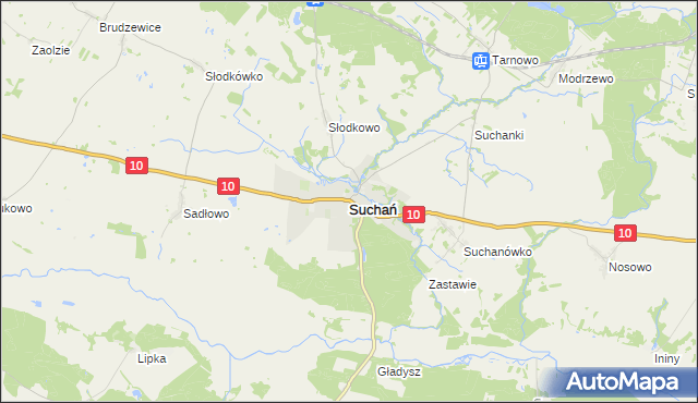mapa Suchań, Suchań na mapie Targeo