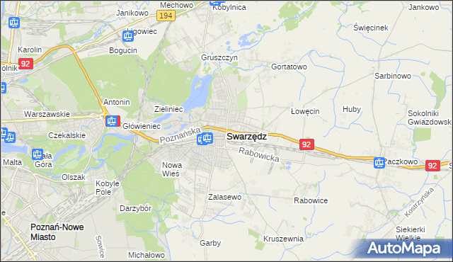mapa Swarzędz, Swarzędz na mapie Targeo