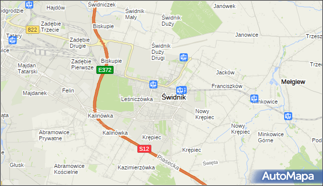 mapa Świdnika, Świdnik na mapie Targeo
