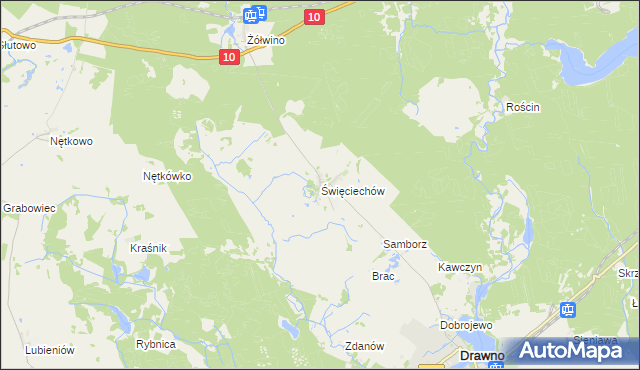 mapa Święciechów, Święciechów na mapie Targeo