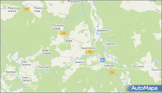 mapa Świerzenko, Świerzenko na mapie Targeo