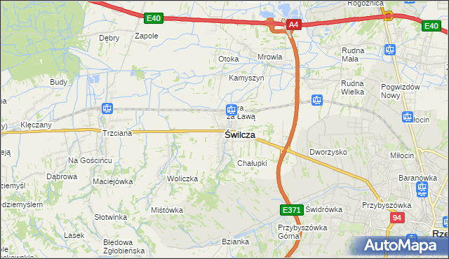 mapa Świlcza, Świlcza na mapie Targeo