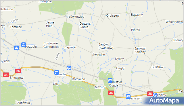 mapa Świnków gmina Krotoszyn, Świnków gmina Krotoszyn na mapie Targeo