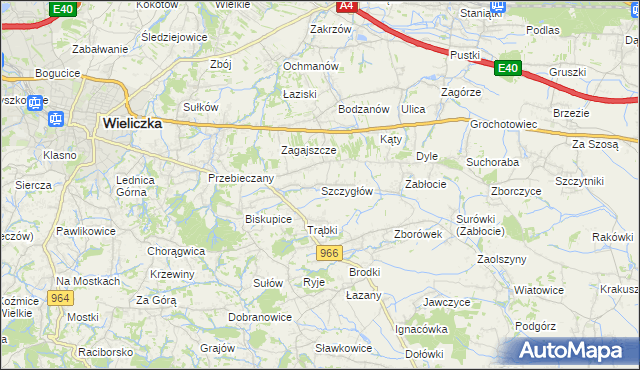 mapa Szczygłów, Szczygłów na mapie Targeo