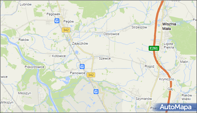 mapa Szewce gmina Wisznia Mała, Szewce gmina Wisznia Mała na mapie Targeo