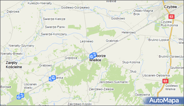 mapa Szulborze-Koty, Szulborze-Koty na mapie Targeo
