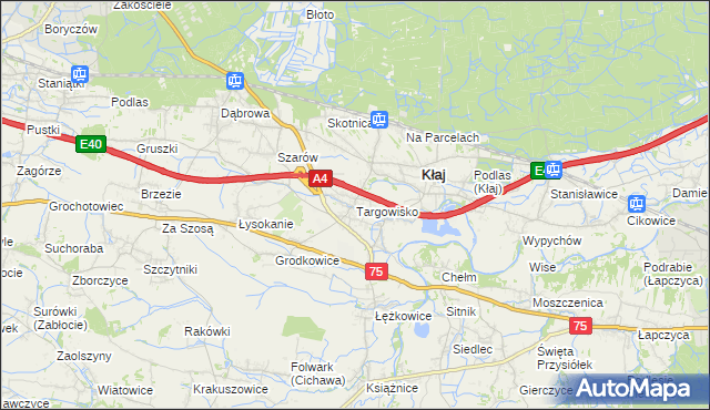 mapa Targowisko gmina Kłaj, Targowisko gmina Kłaj na mapie Targeo