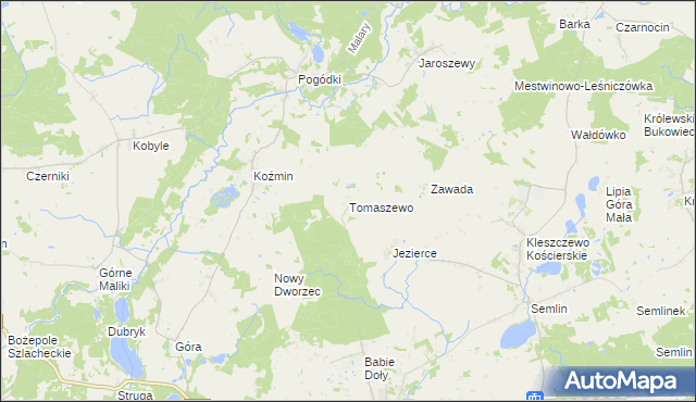 mapa Tomaszewo gmina Zblewo, Tomaszewo gmina Zblewo na mapie Targeo