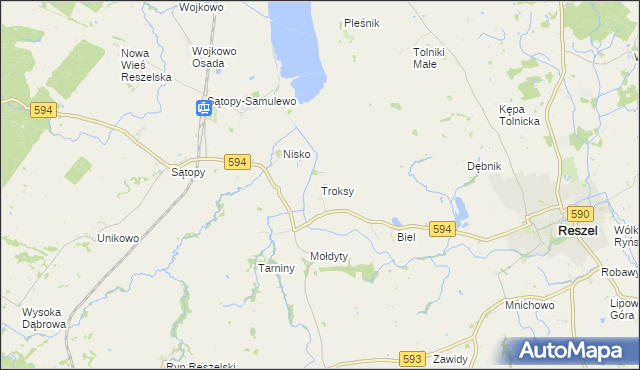 mapa Troksy, Troksy na mapie Targeo
