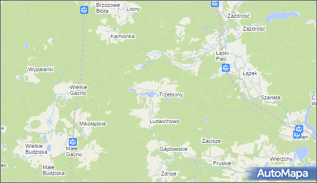 mapa Trzebciny, Trzebciny na mapie Targeo