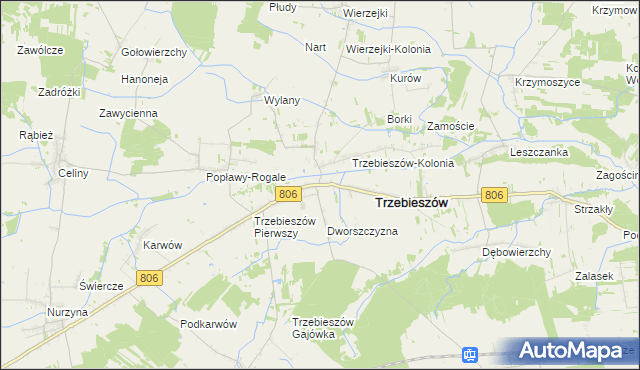 mapa Trzebieszów Drugi, Trzebieszów Drugi na mapie Targeo