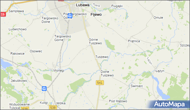 mapa Tuszewo, Tuszewo na mapie Targeo