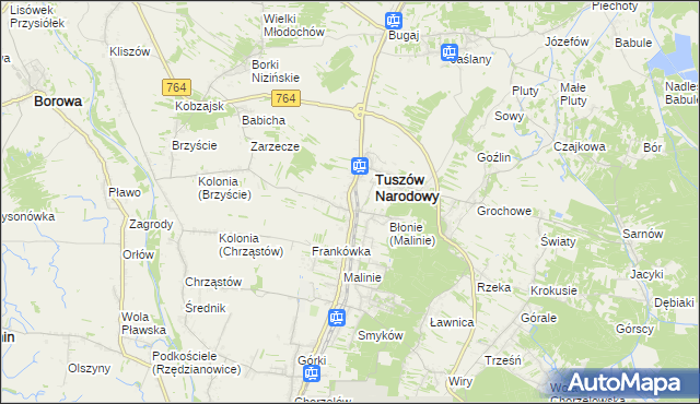 mapa Tuszów Mały, Tuszów Mały na mapie Targeo