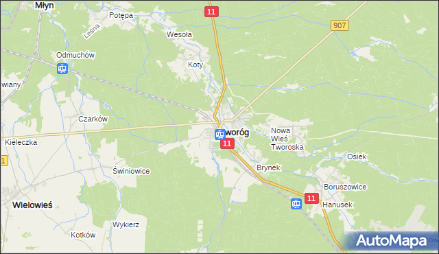 mapa Tworóg, Tworóg na mapie Targeo
