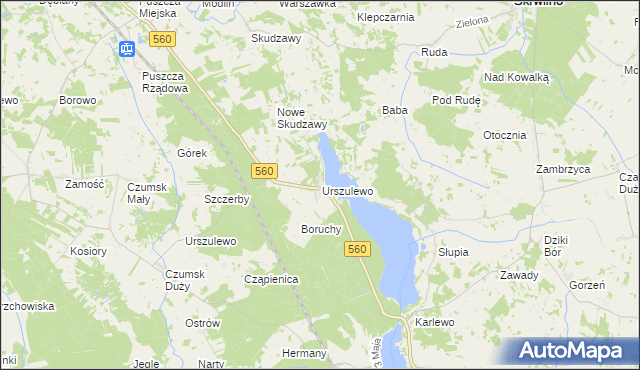 mapa Urszulewo gmina Skrwilno, Urszulewo gmina Skrwilno na mapie Targeo